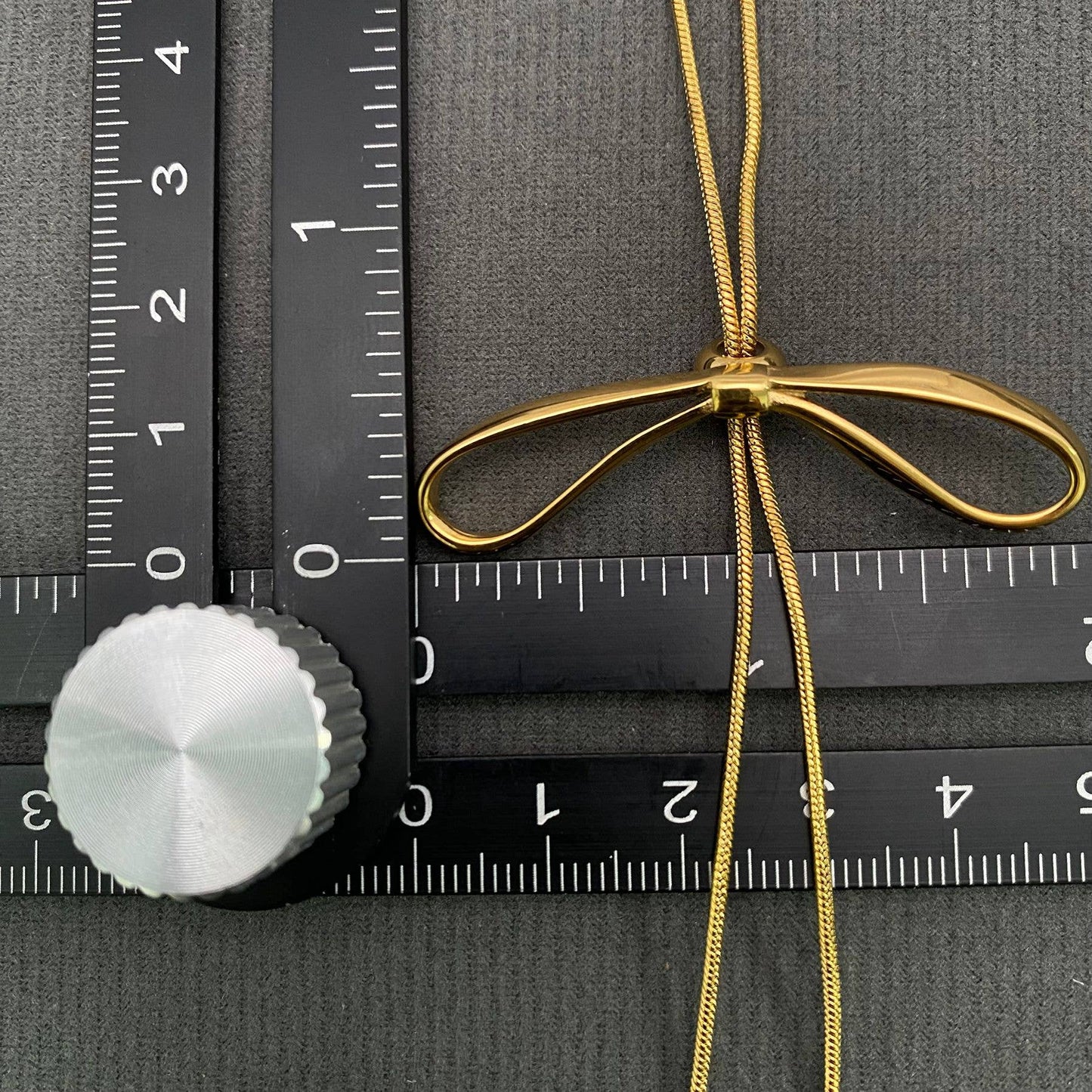 Bow 18K Gold Plated S.Steel Long Lariat Necklace - FGS