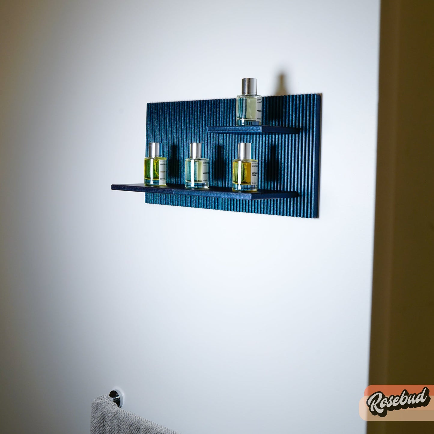 Modern Floating Wall Shelf, Unique Retro Home Decor, 3D Printed Perfume Display/Reed Diffuser Shelf, Wall Shelf Catchall, Hosting Decor Gift, EDGE