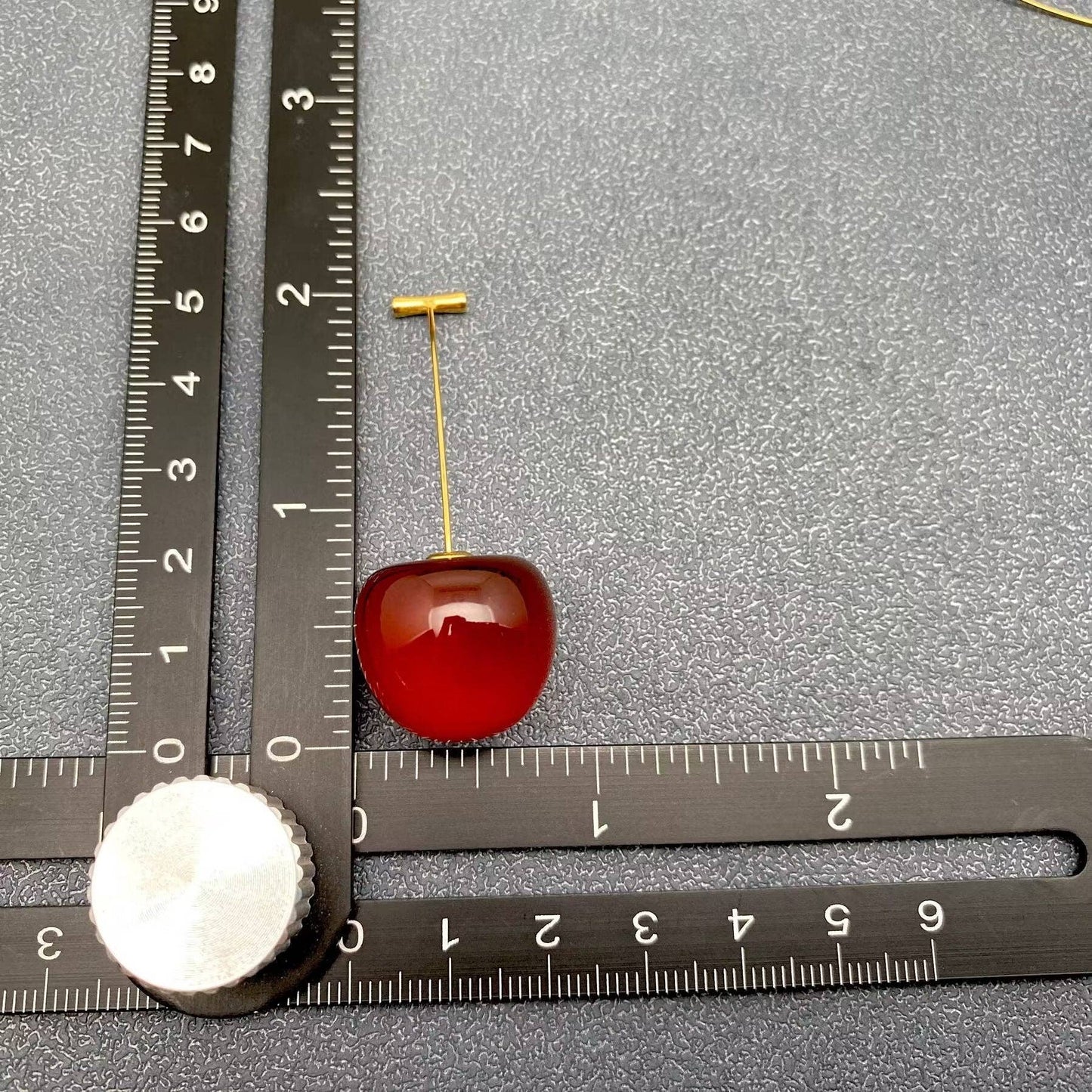 Cherry Resin Charm 18K Gold Plated Earrings