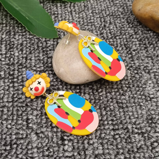 Silly Lil' Clown Abstract Earrings