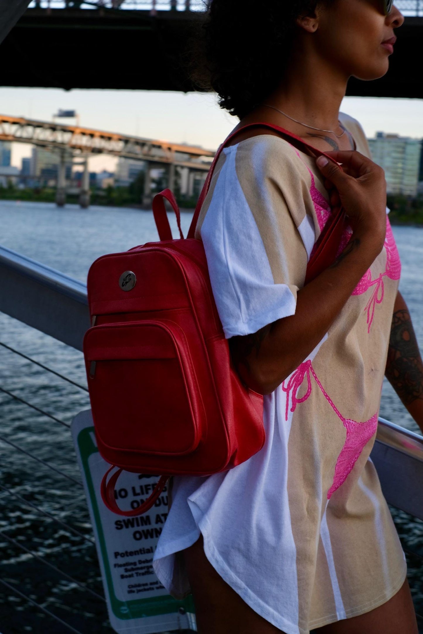 Vintage Red Mini Backpack | Get Up Brand