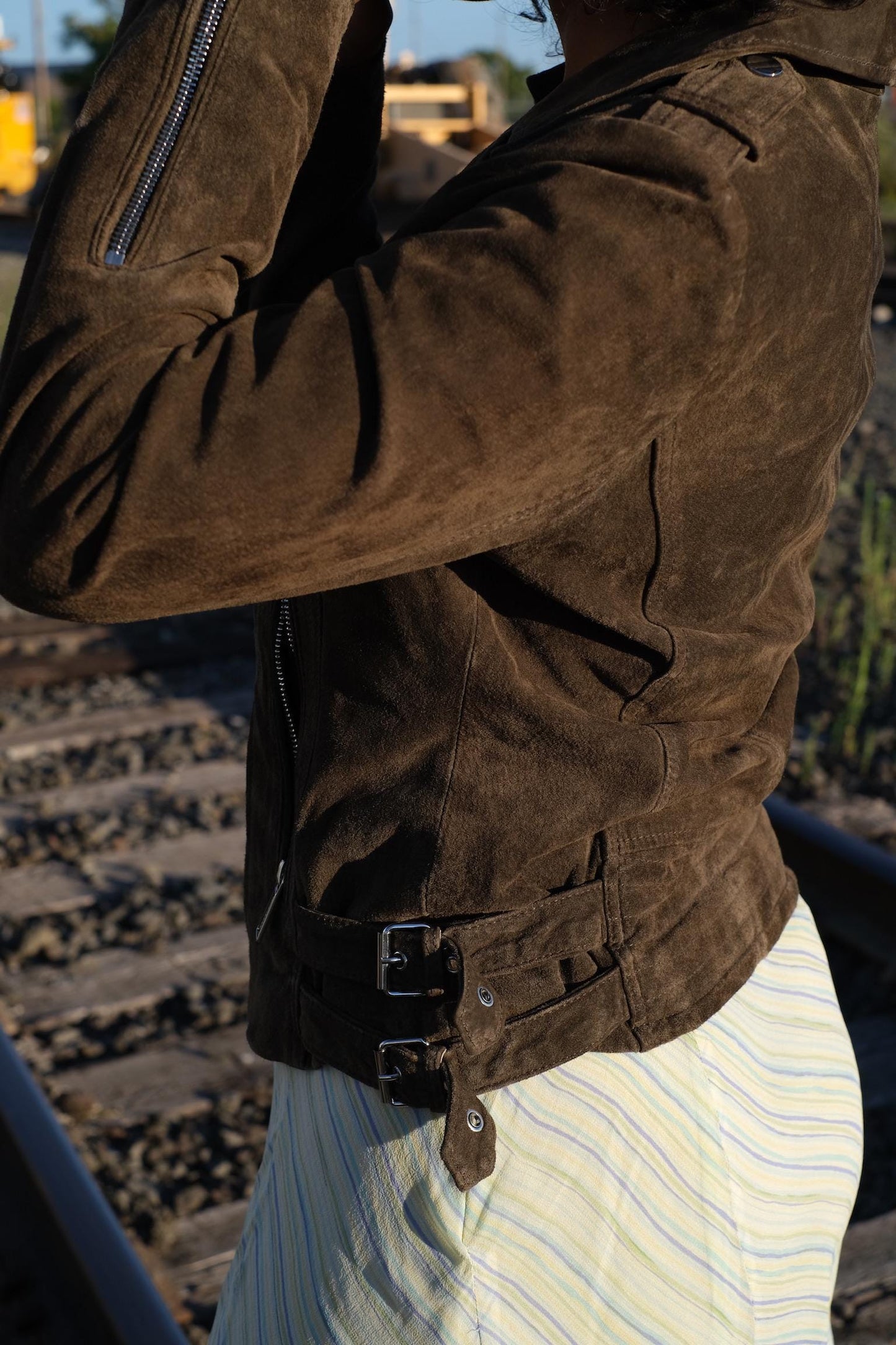 Olive Suede Leather Jacket by BCBGeneration