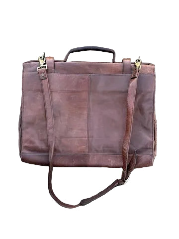 Scully Brown Leather Messenger Bag