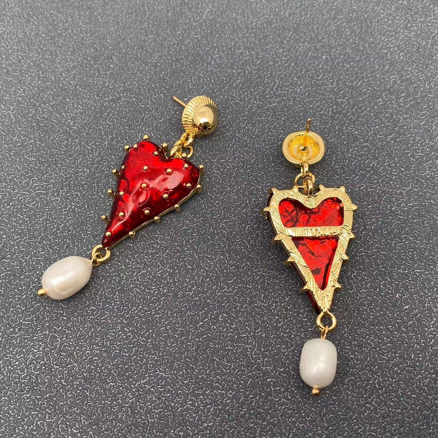 Pearl Heart Earrings