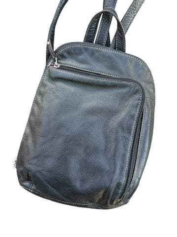 Vintage Tignanello Small Black Leather Backpack