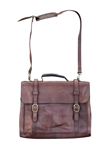 Scully Brown Leather Messenger Bag