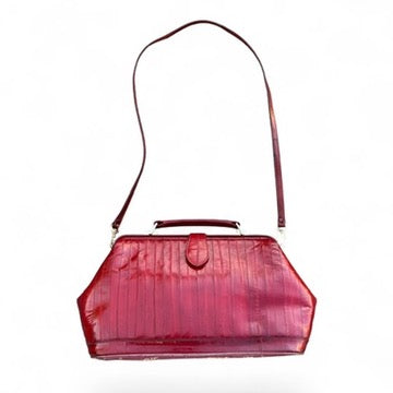 20th Century Eel Skin Oxblood "Doctor's" Handbag
