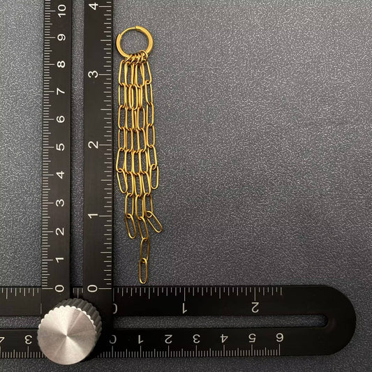 18K Gold Plated Steel Chain Fringe Huggie Earrings