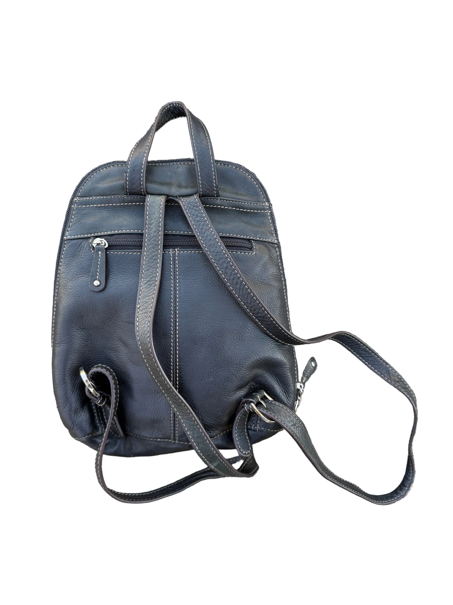 Vintage Tignanello Small Black Leather Backpack