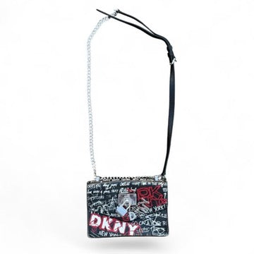 DKNY Elissa Graffiti Logo Pebble Charm Crossbody Handbag