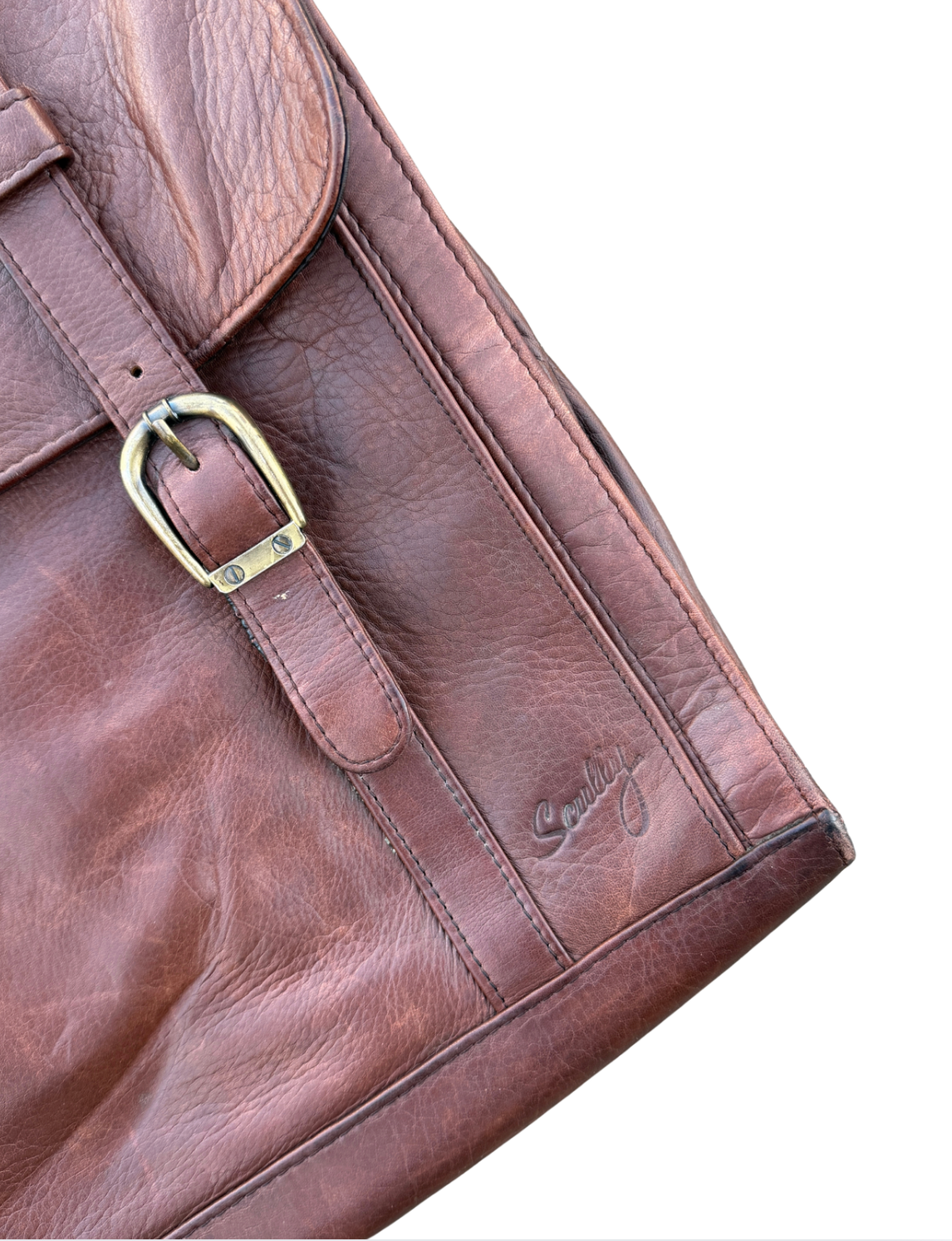 Scully Brown Leather Messenger Bag