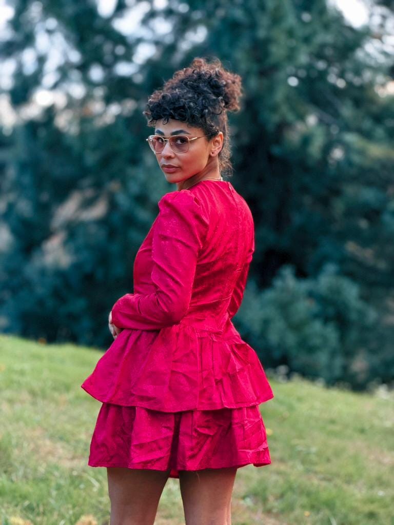Vintage 1980's Vibrant Red Mini Dress