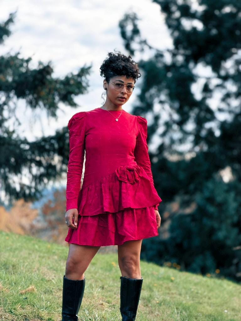 Vintage 1980's Vibrant Red Mini Dress