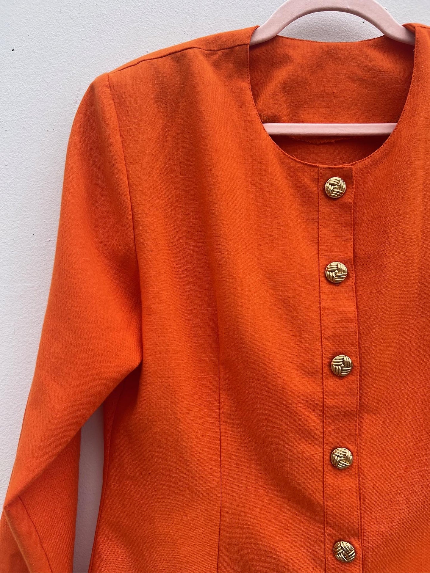 Vintage 1990's Bright Orange Blazer Jacket