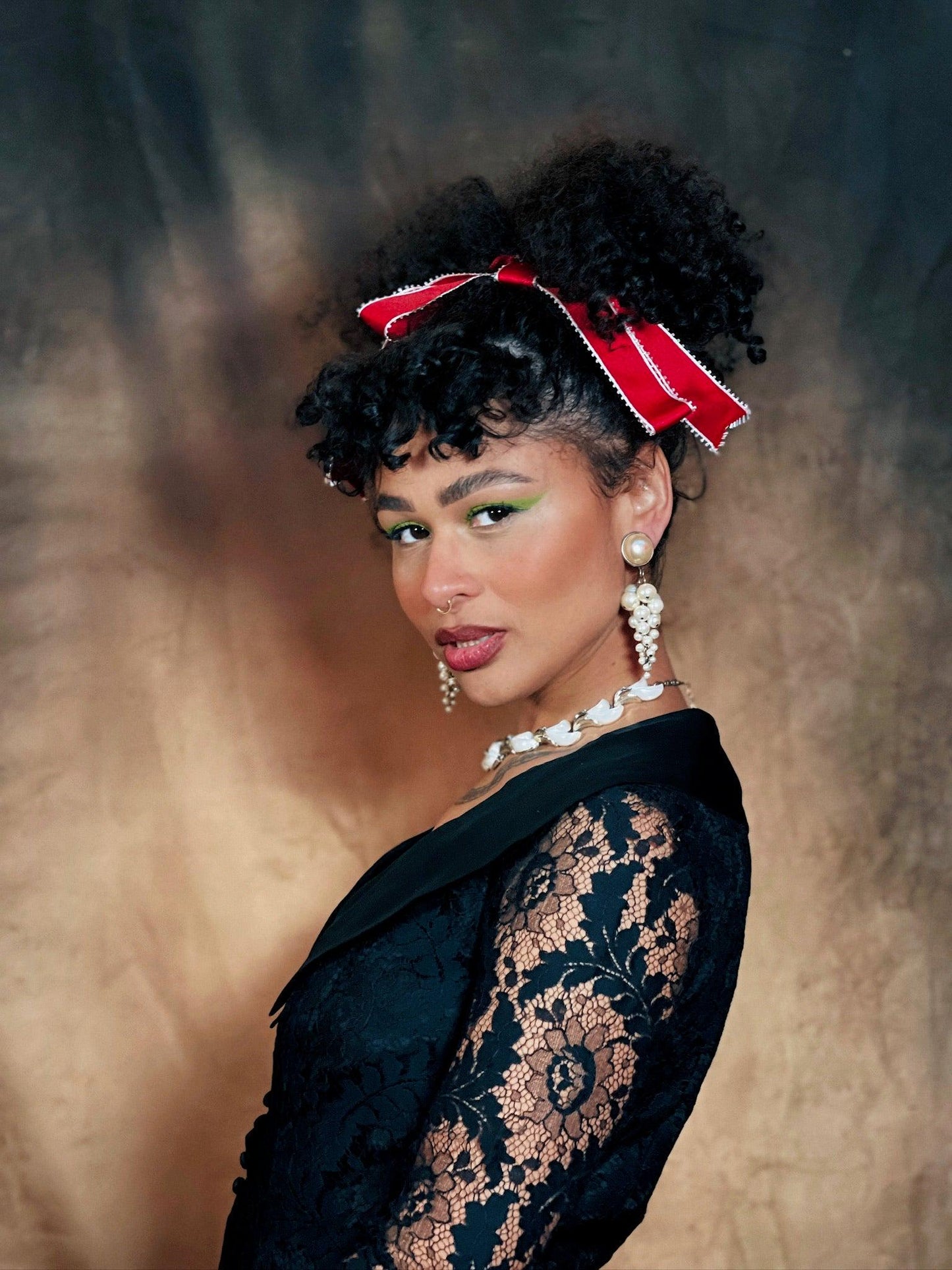 Black Lace Formal Dress with Peter Pan Collar by Sydney North California