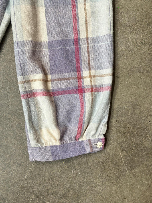 1980'S Vintage High-Waisted Plaid Wool-blend Balloon Pants