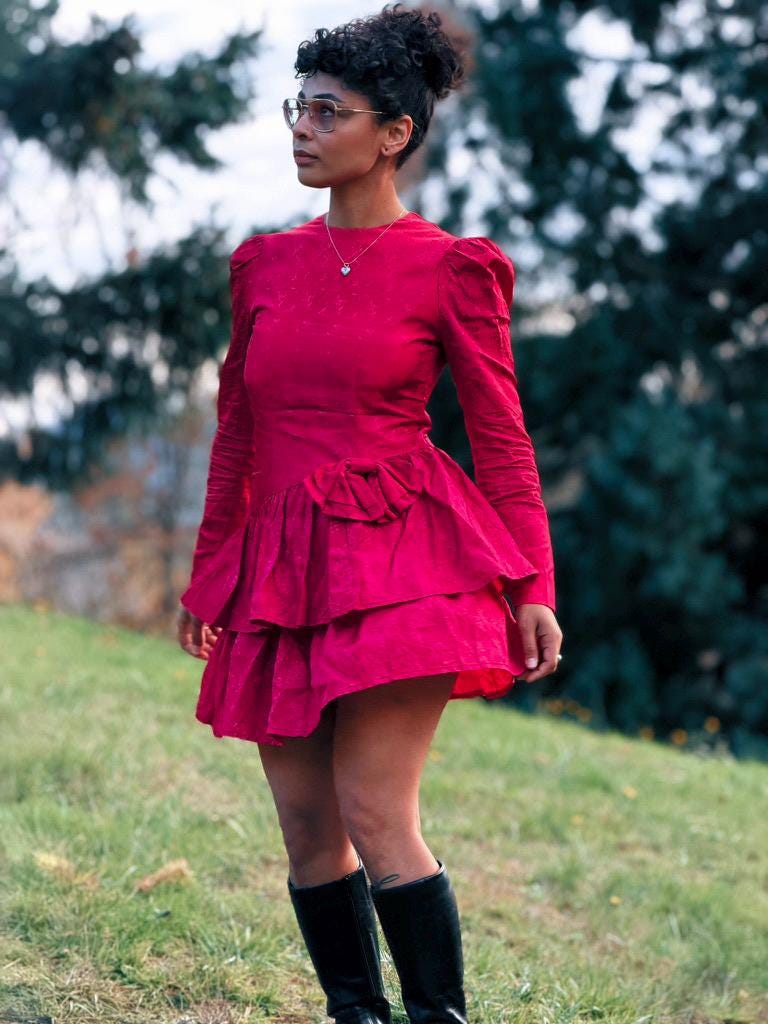 Vintage 1980's Vibrant Red Mini Dress