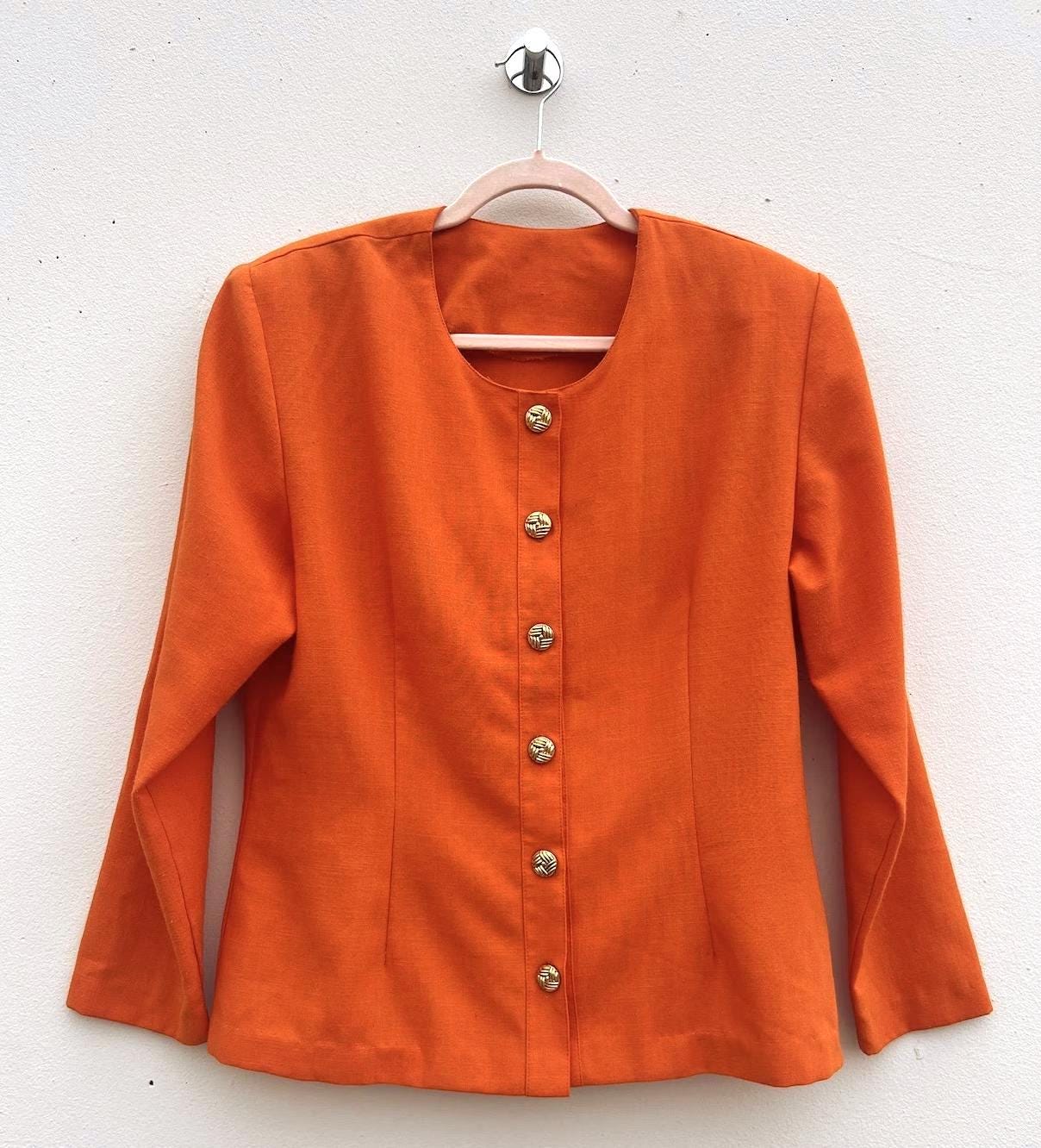 Vintage 1990's Bright Orange Blazer Jacket